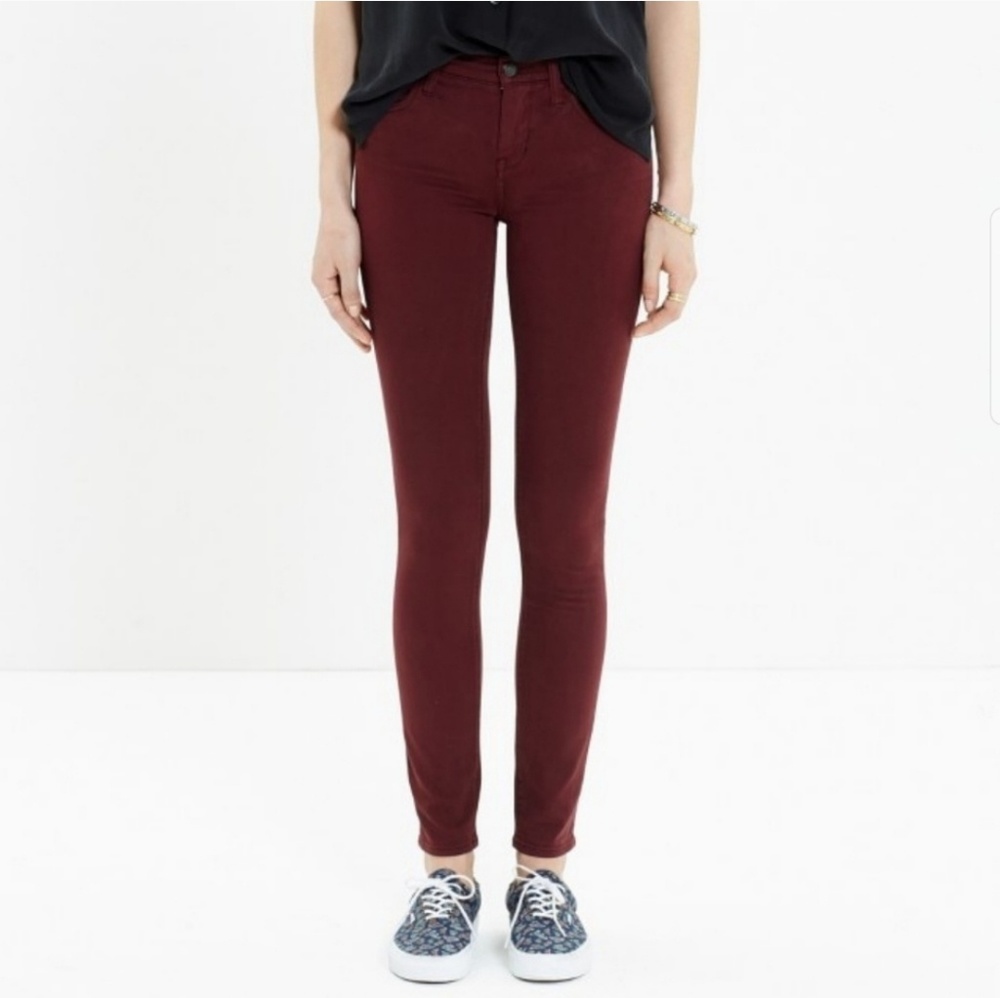 MADEWELL Burgundy Skinny Skinny Sateen Jeans
